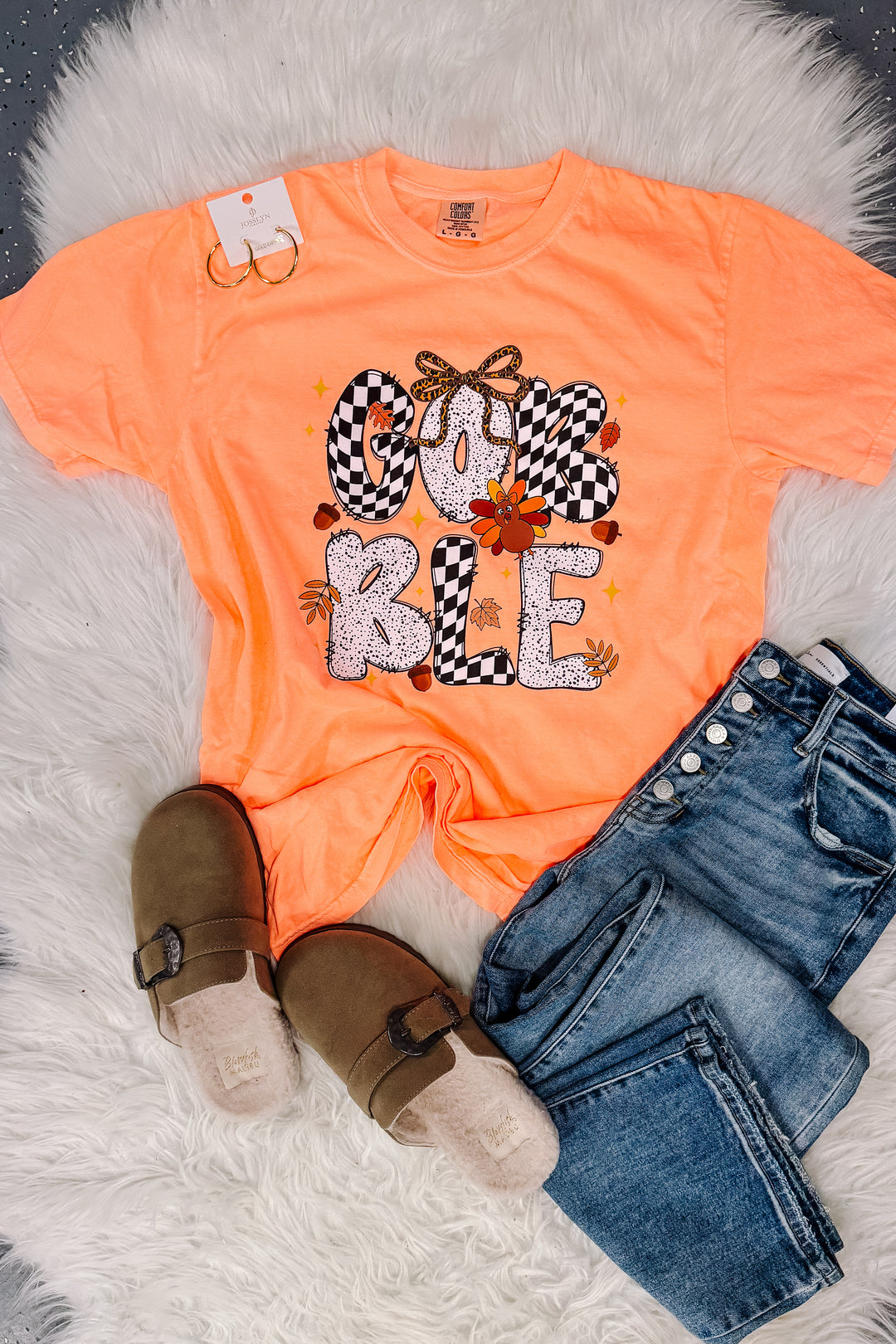 *DEAL* Gobble Graphic Tee - Neon Cantaloupe