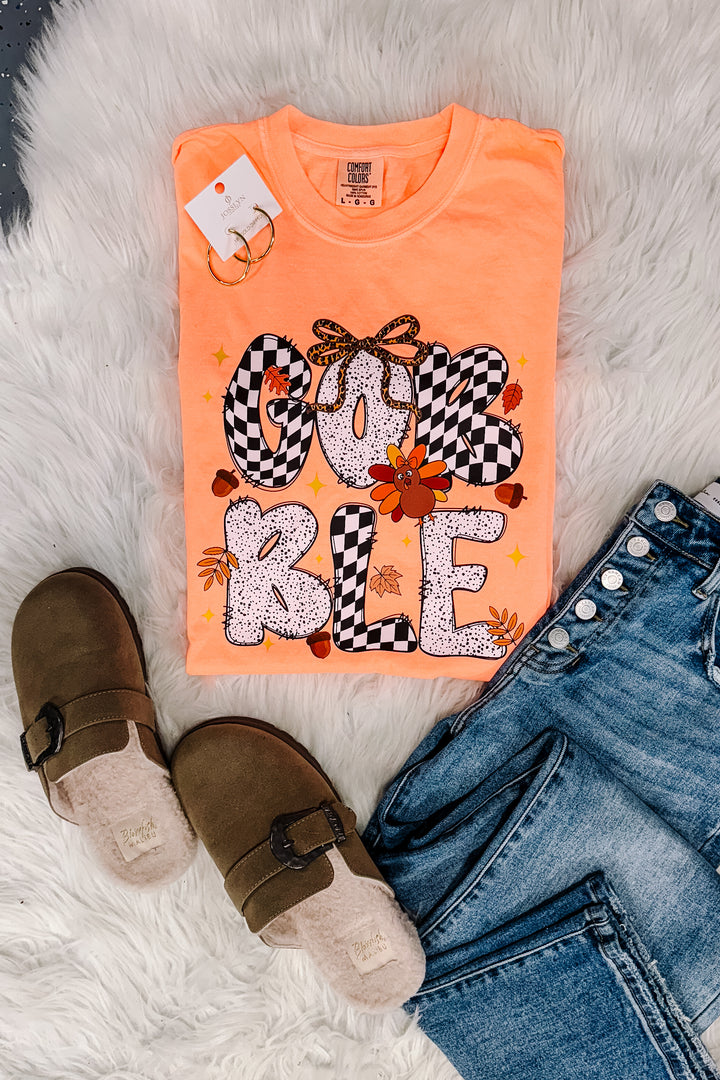 *DEAL* Gobble Graphic Tee - Neon Cantaloupe