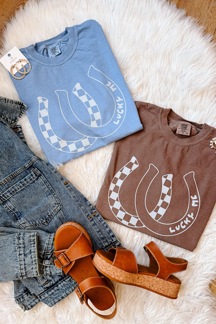 Lucky Me Horseshoe Graphic Tee - Multiple Colors