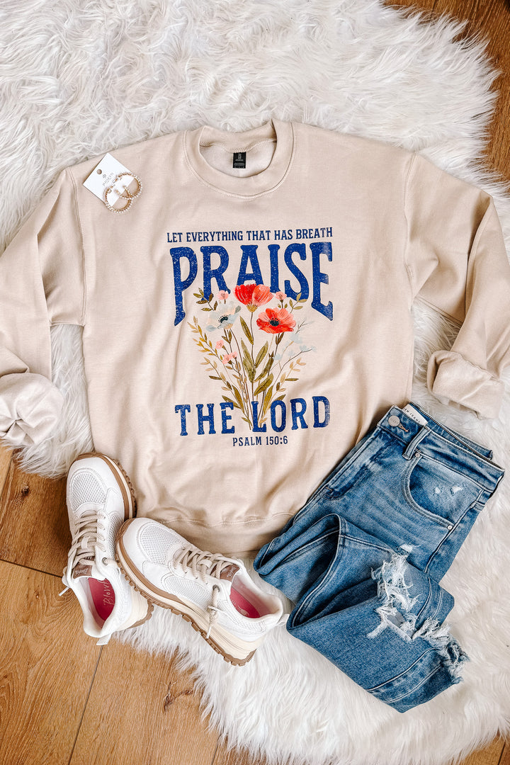 Praise The Lord Crewneck Sweatshirt - Sand