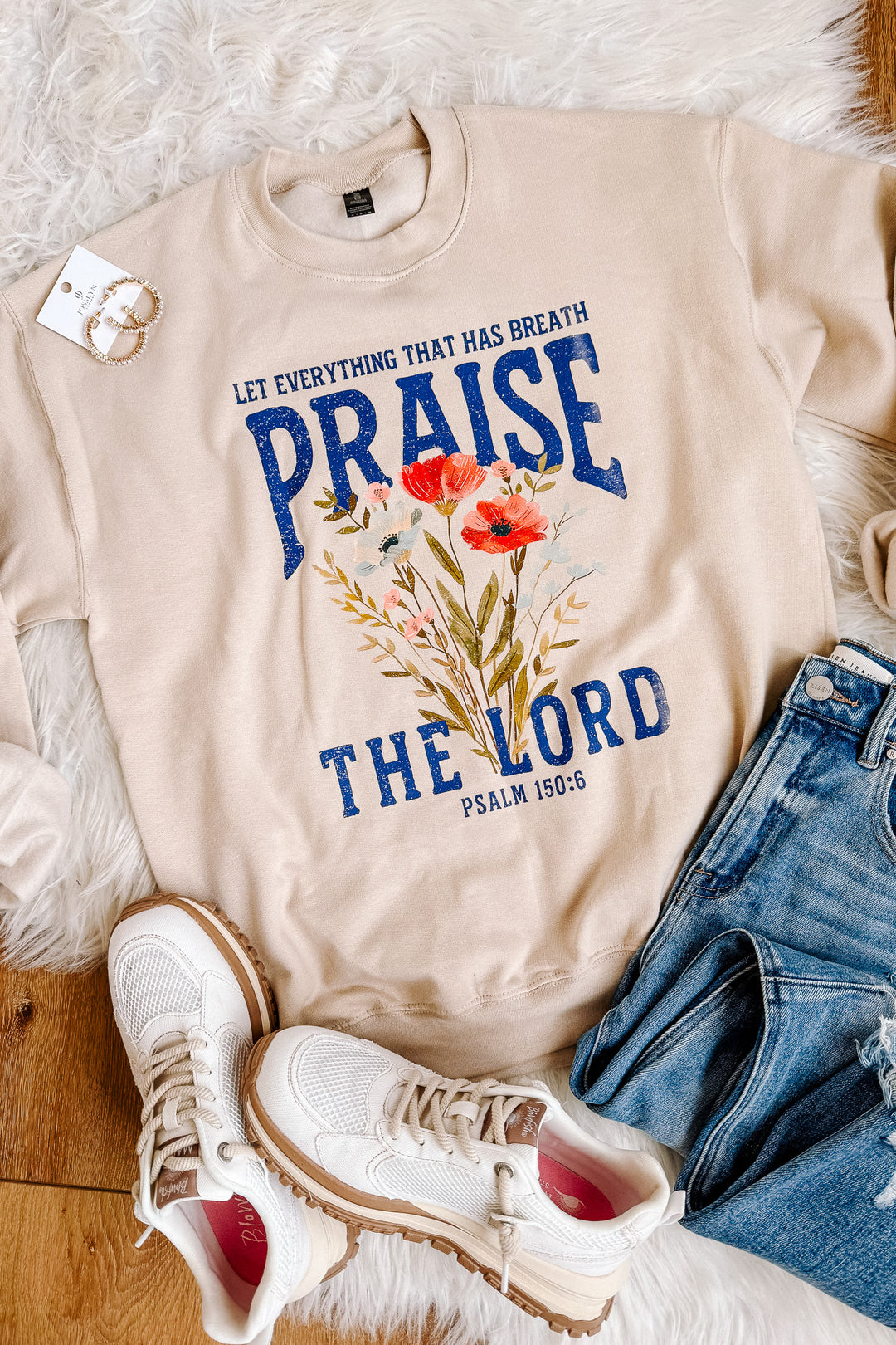 Praise The Lord Crewneck Sweatshirt - Sand