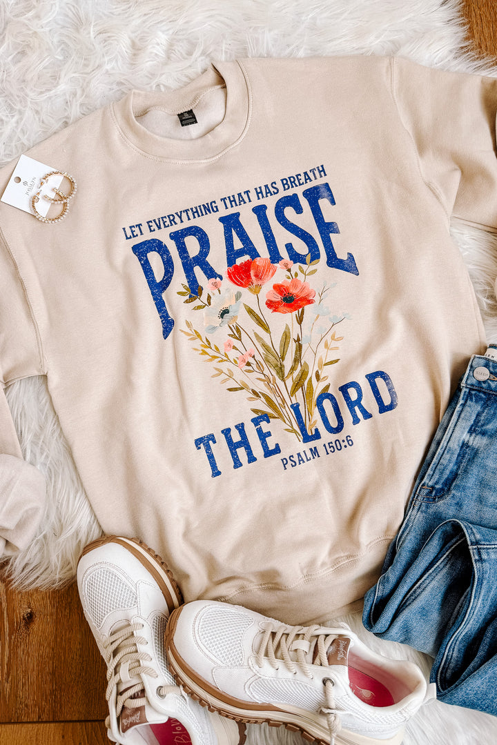 Praise The Lord Crewneck Sweatshirt - Sand