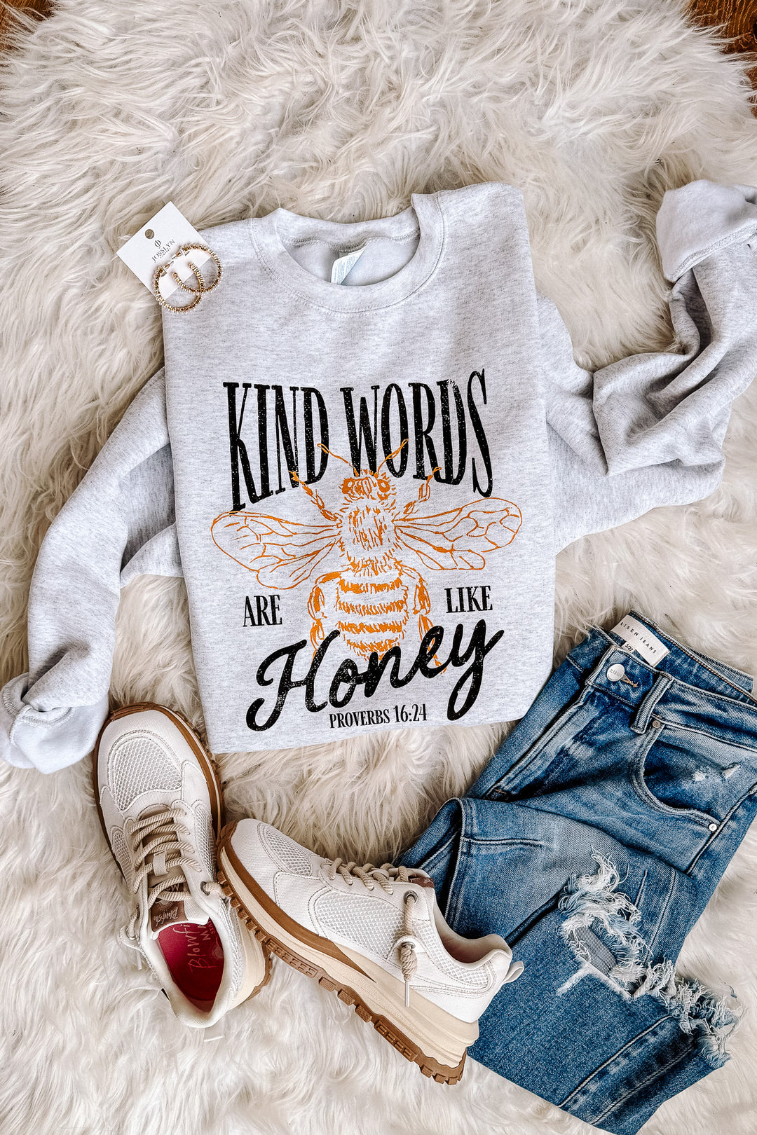 Kindness Is Like Honey Crewneck Sweatshirt - Ash Grey