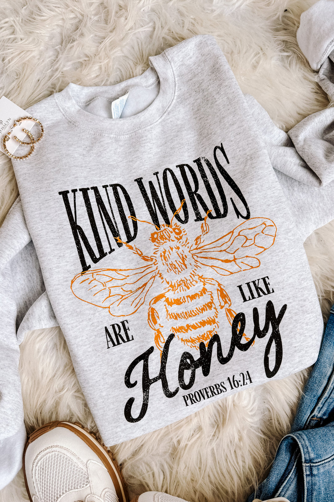 Kindness Is Like Honey Crewneck Sweatshirt - Ash Grey