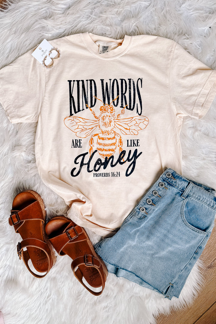 Kind Words Are Like Honey Graphic Tee - Ivory