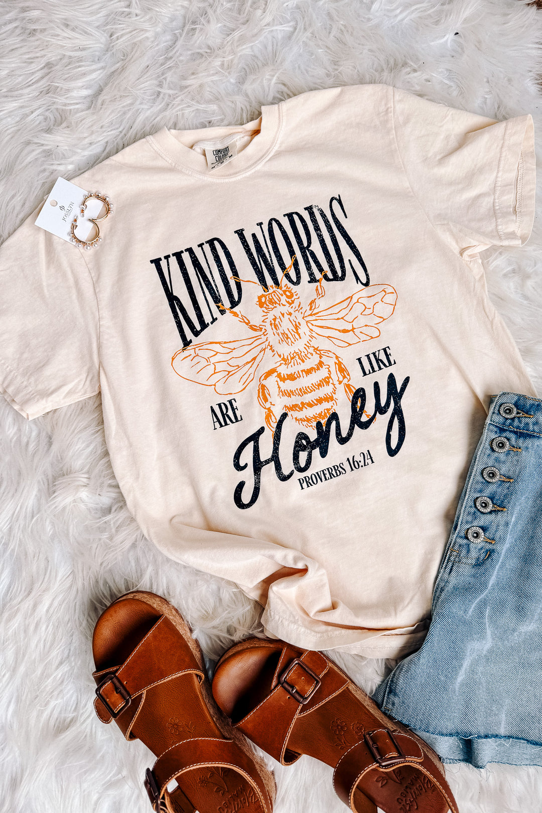 Kind Words Are Like Honey Graphic Tee - Ivory