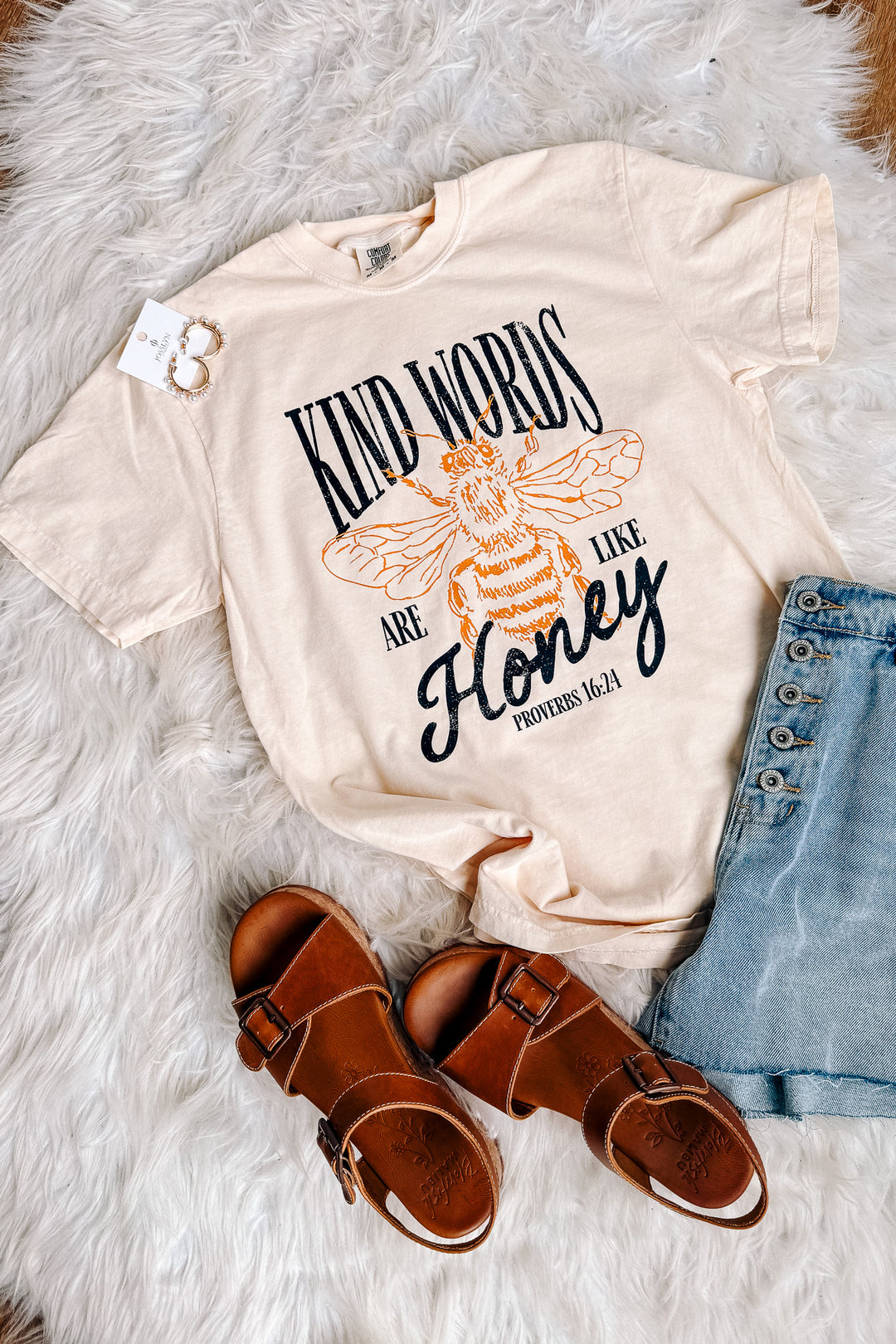 Kind Words Are Like Honey Graphic Tee - Ivory