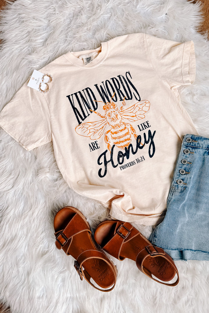 Kind Words Are Like Honey Graphic Tee - Ivory