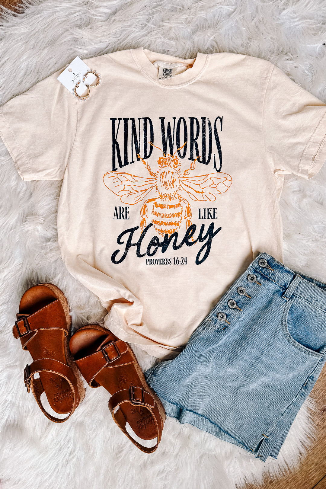 Kind Words Are Like Honey Graphic Tee - Ivory