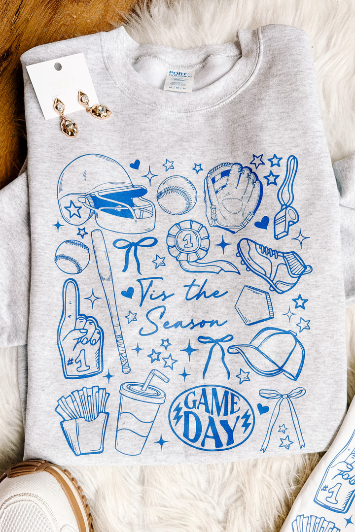 Blue Baseball Doodles Graphic - Multiple Styles