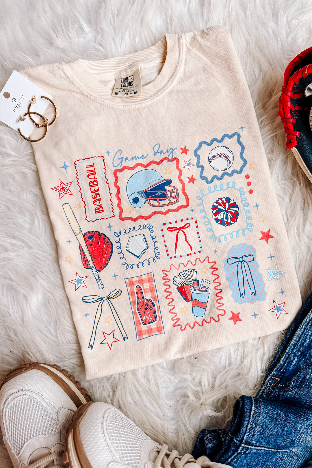 Baseball Gameday Icons Graphic Tee - Ivory