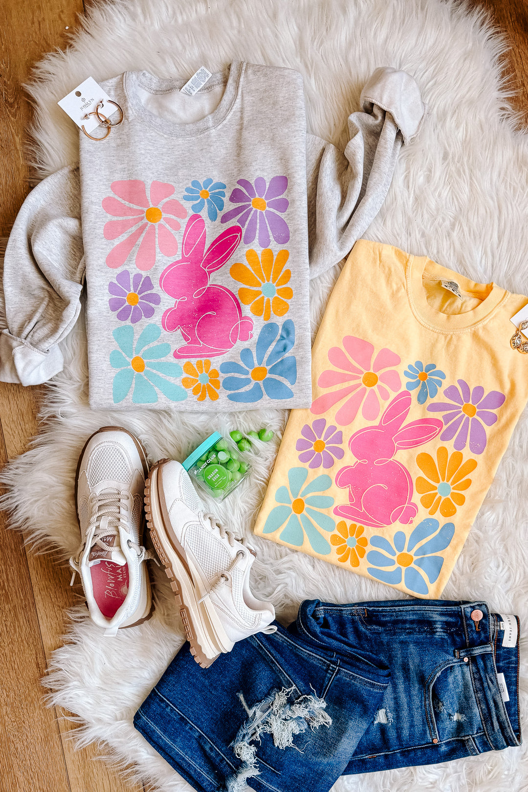 Flower Power Bunny Graphics - Multiple Styles