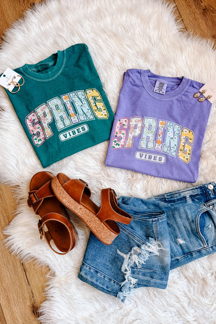 Spring Vibes Graphic Tee - Multiple Colors