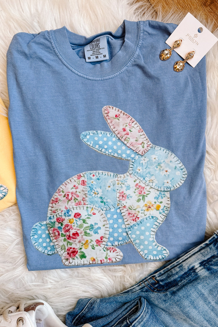 Patchwork Bunny Graphic Tee - Multiple Colors