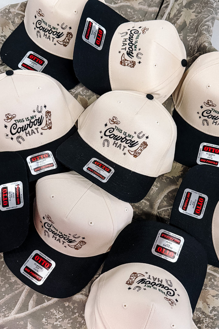 This is My Cowboy Hat Embroidered Hat - Black