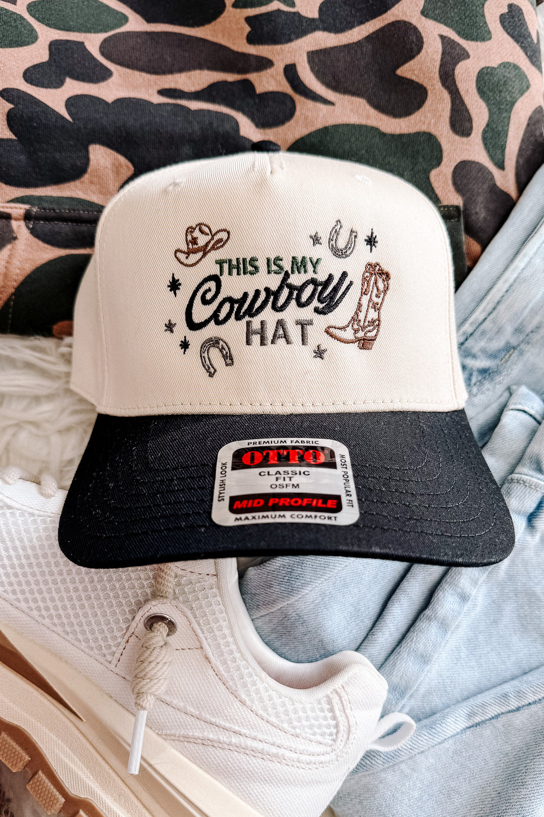 This is My Cowboy Hat Embroidered Hat - Black