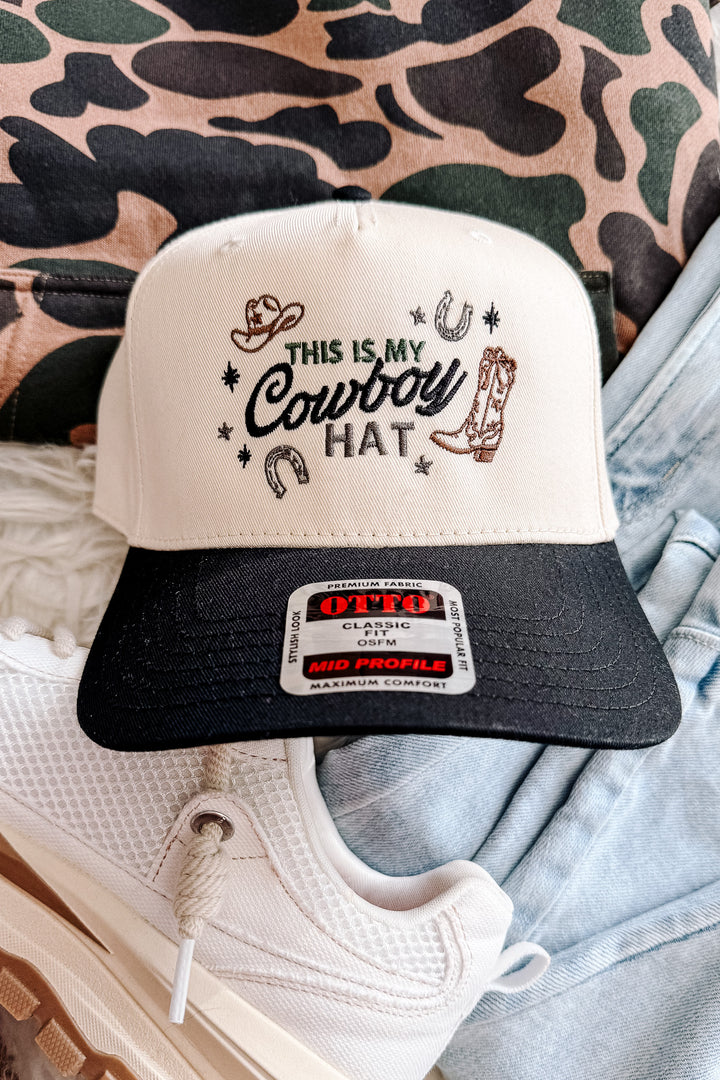This is My Cowboy Hat Embroidered Hat - Black