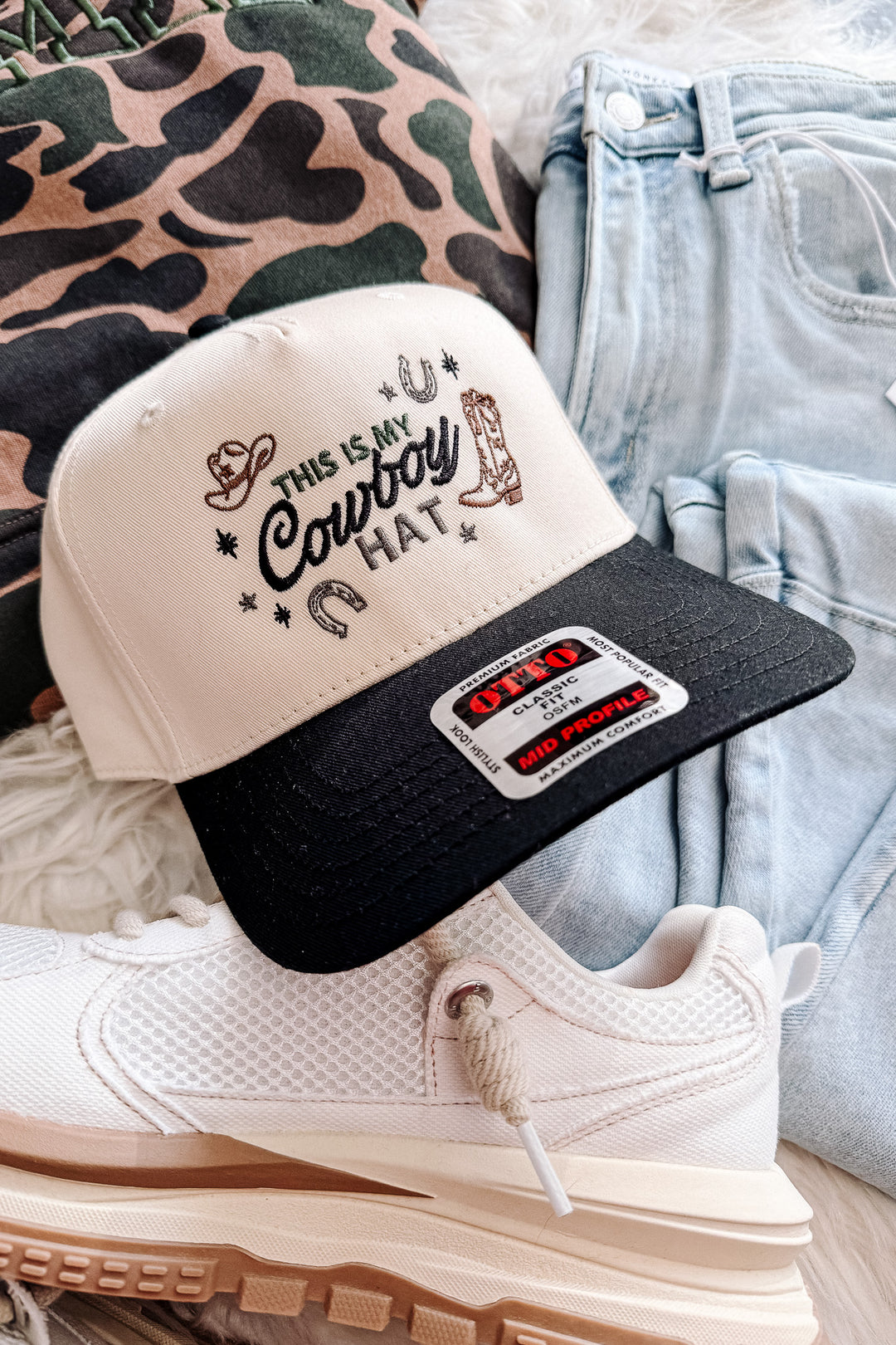 This is My Cowboy Hat Embroidered Hat - Black