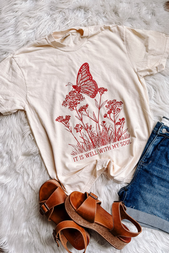 It Is Well Monarch Graphic Tee - Ivory