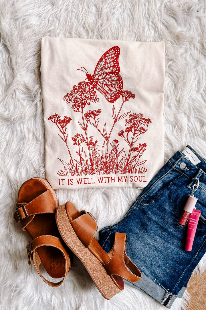 It Is Well Monarch Graphic Tee - Ivory