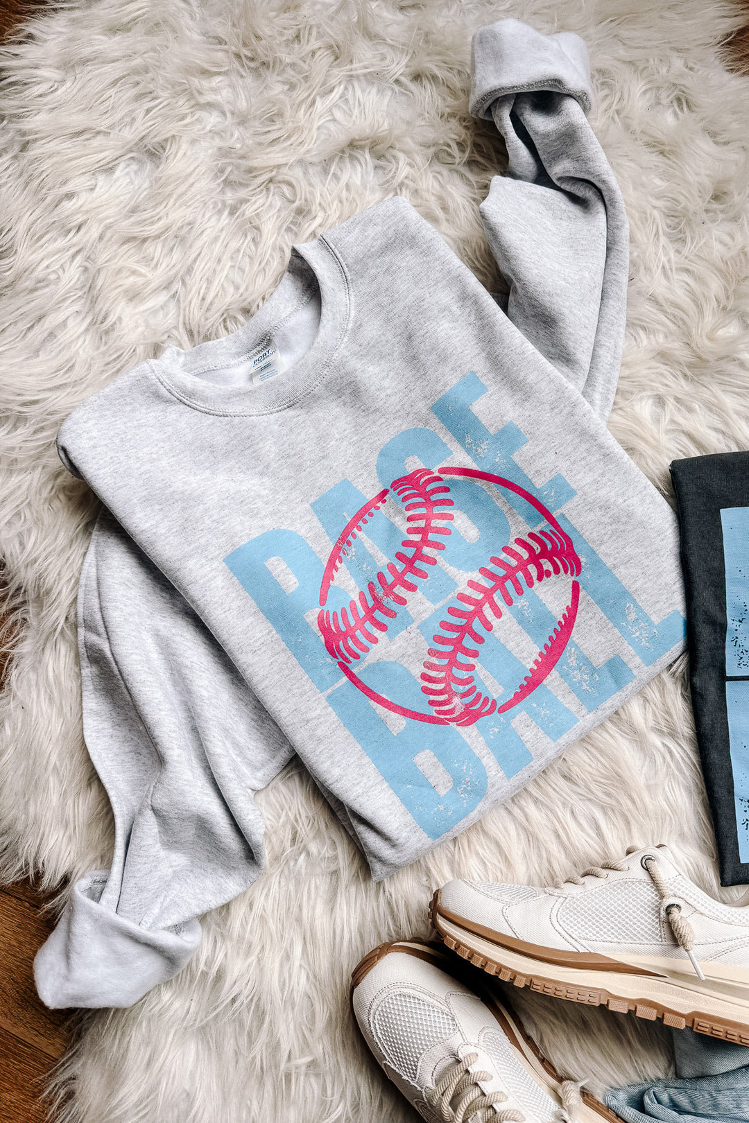 Baseball Pink & Blue Graphic Tee - Pepper