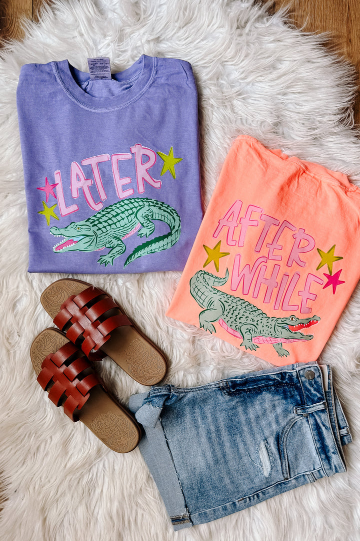 Later Gator Pink Text Graphic Tee - Multiple Colors