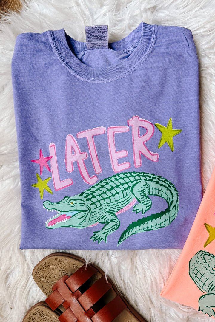 Later Gator Pink Text Graphic Tee - Multiple Colors