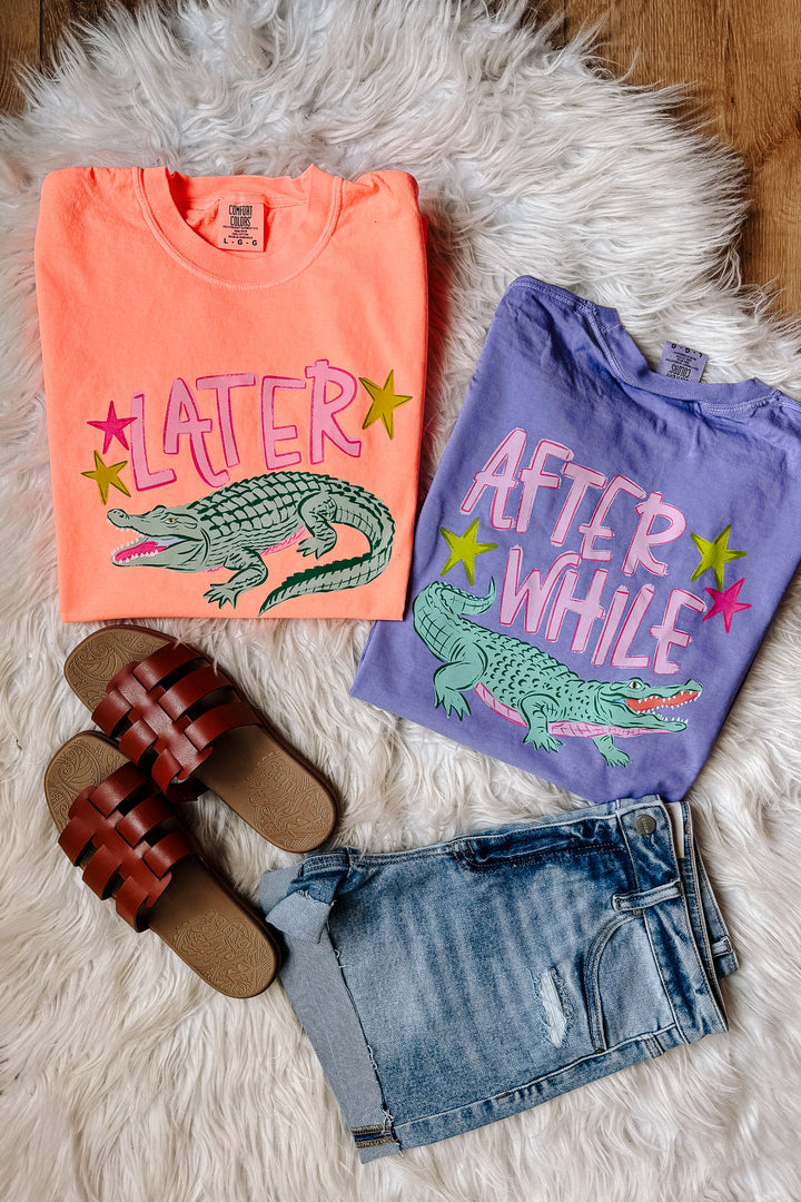 Later Gator Pink Text Graphic Tee - Multiple Colors