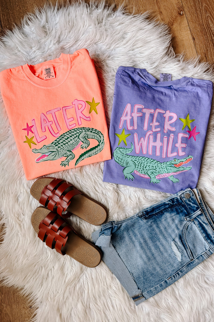 Later Gator Pink Text Graphic Tee - Multiple Colors