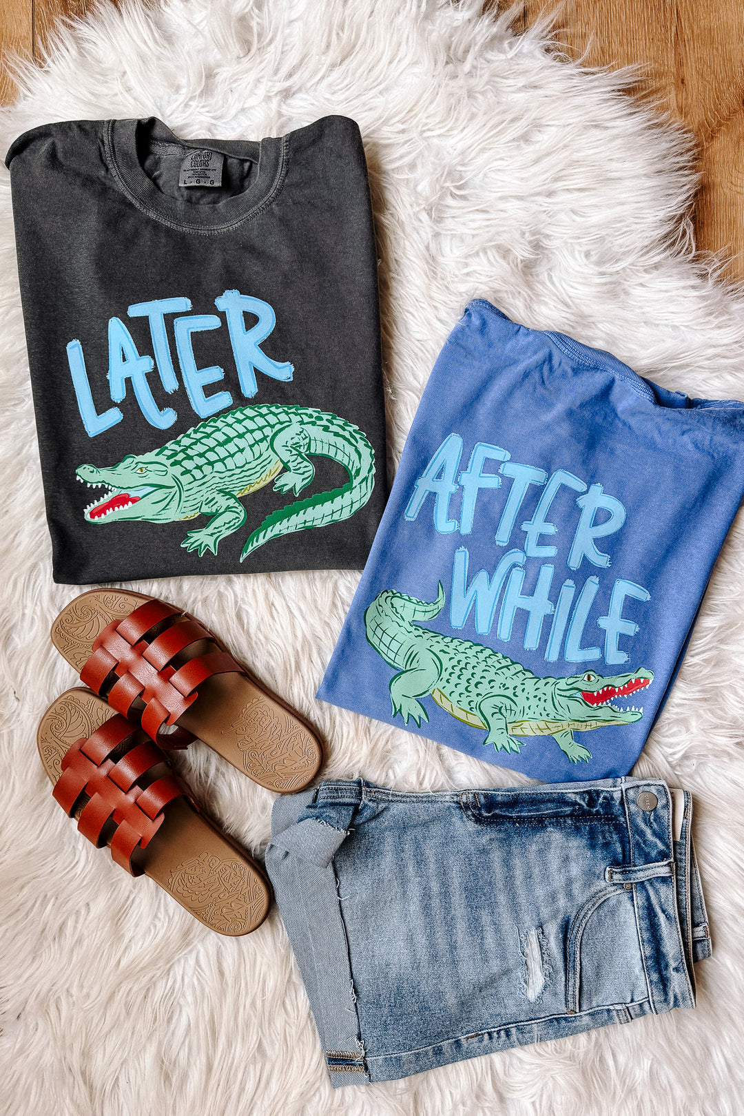 Later Gator Blue Text Graphic Tee - Multiple Colors