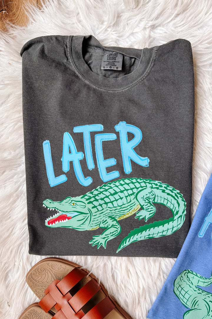 Later Gator Blue Text Graphic Tee - Multiple Colors