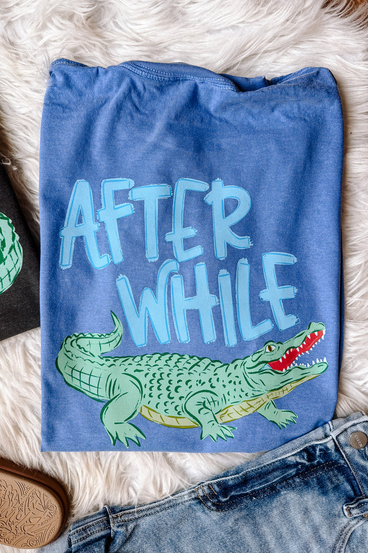 Later Gator Blue Text Graphic Tee - Multiple Colors
