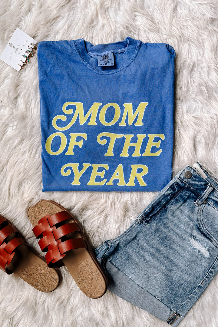 Mom of the Year Graphic Tee - Flo Blue