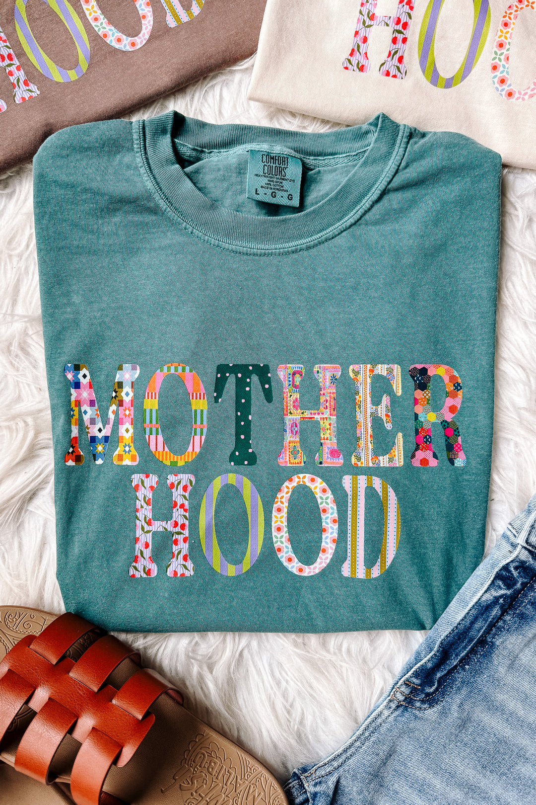 Patchwork Mother Hood Graphic Tee - Multiple Colors