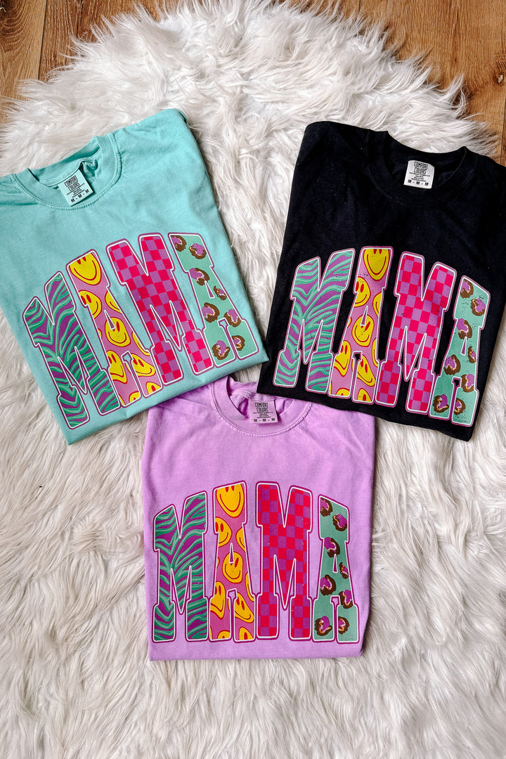 Y2K Patterns MAMA Graphic Tee - Multiple Colors