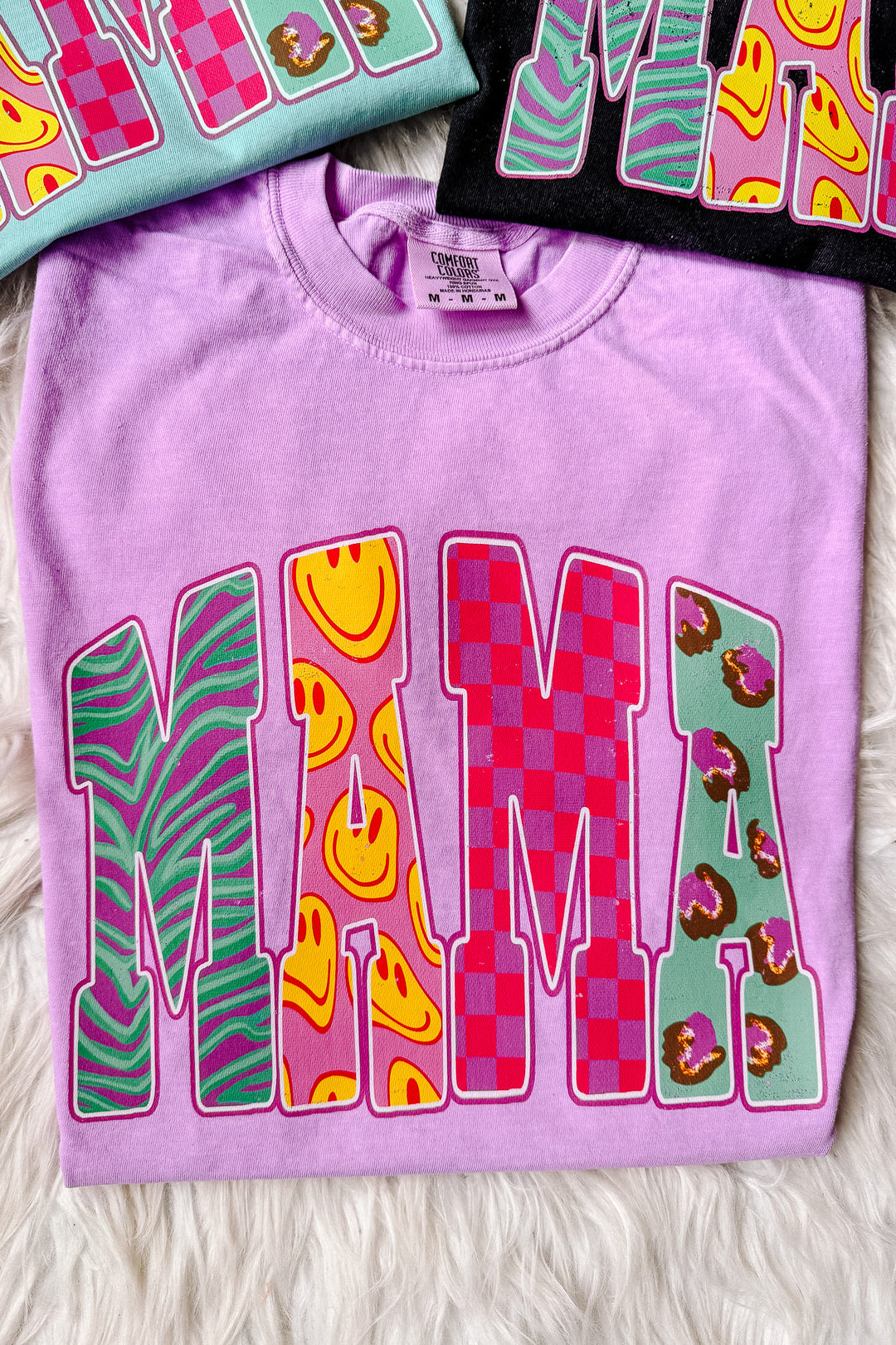 Y2K Patterns MAMA Graphic Tee - Multiple Colors