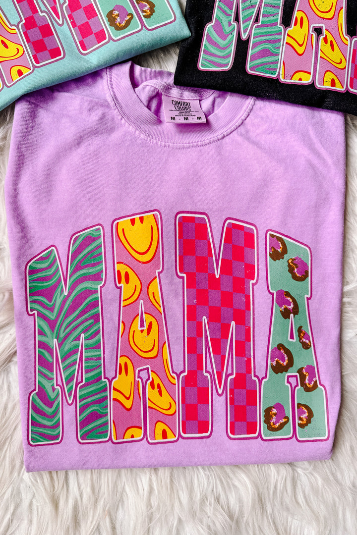 Y2K Patterns MAMA Graphic Tee - Multiple Colors