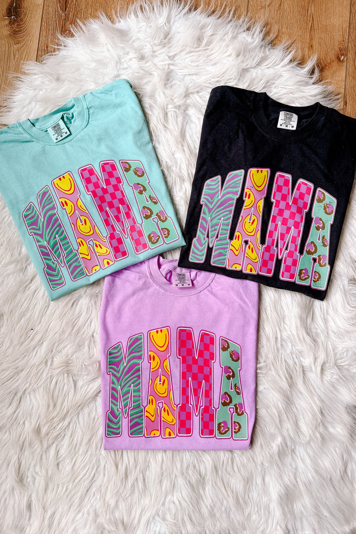 Y2K Patterns MAMA Graphic Tee - Multiple Colors