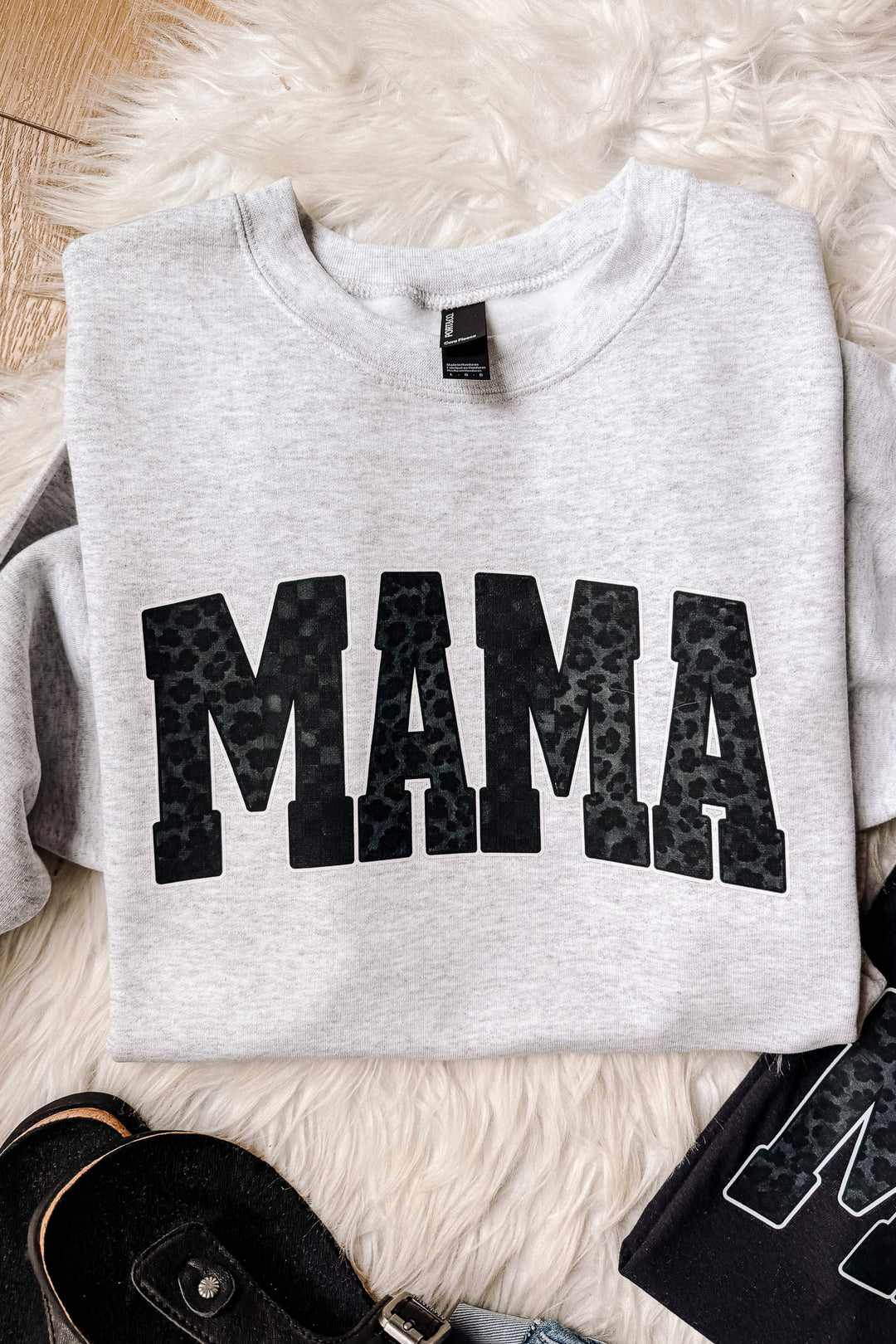 Black Leopard Checkered MAMA Graphics - Multiple Styles
