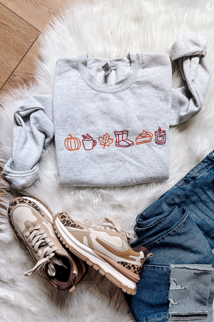 Fall Icons Embroidered Shirt - Multiple Styles