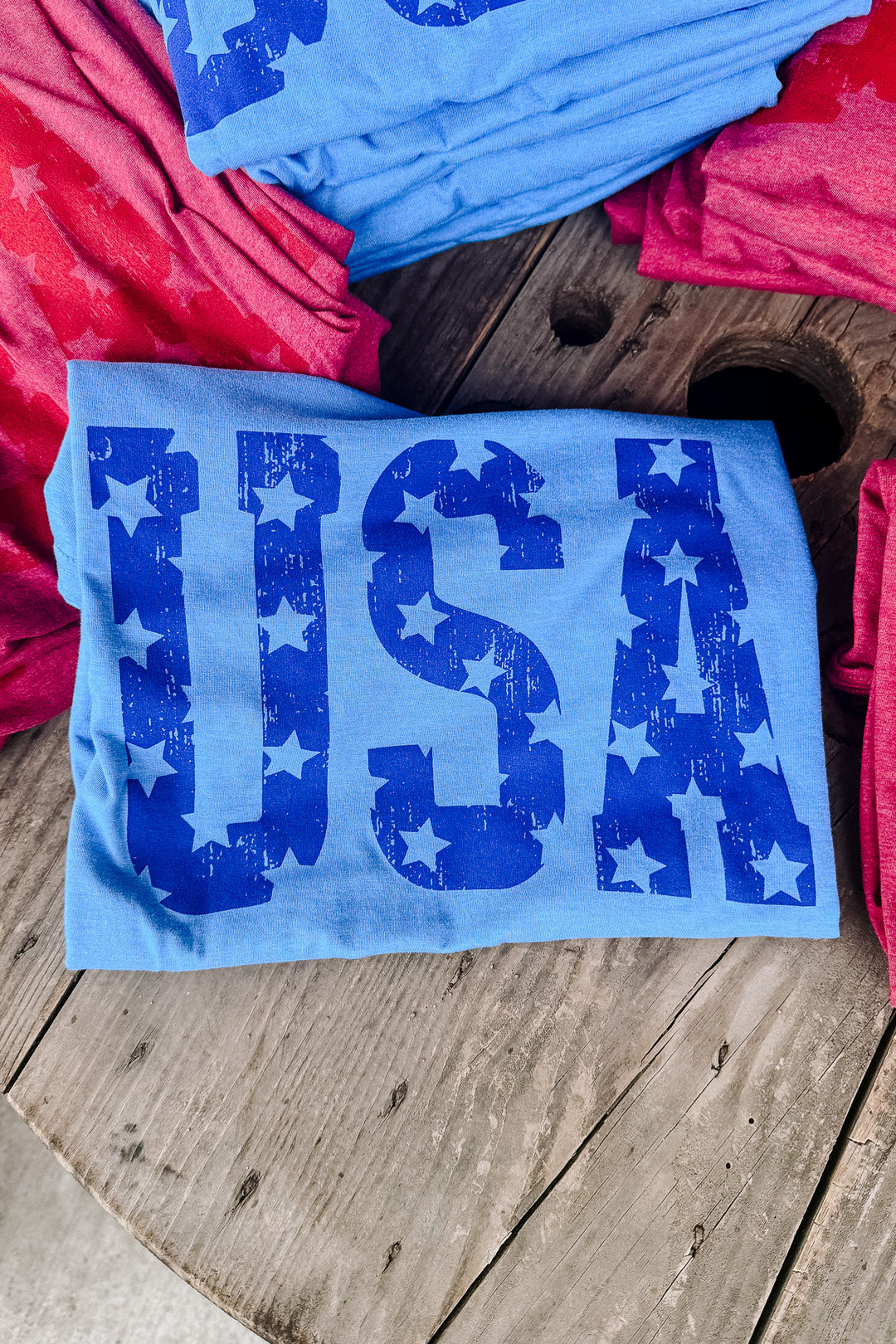 Monochrome USA Stars Graphic Tee - Multiple Colors