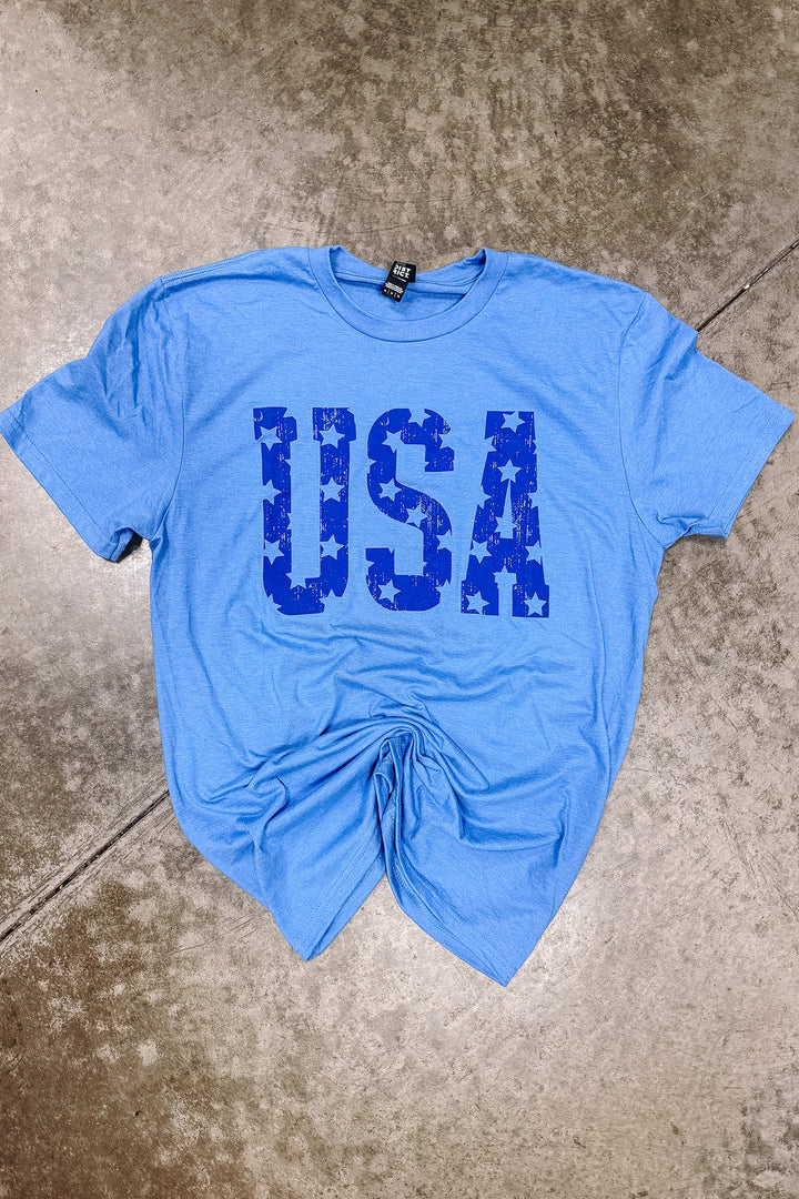 Monochrome USA Stars Graphic Tee - Multiple Colors