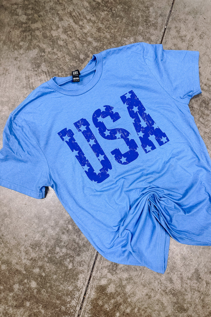 Monochrome USA Stars Graphic Tee - Multiple Colors