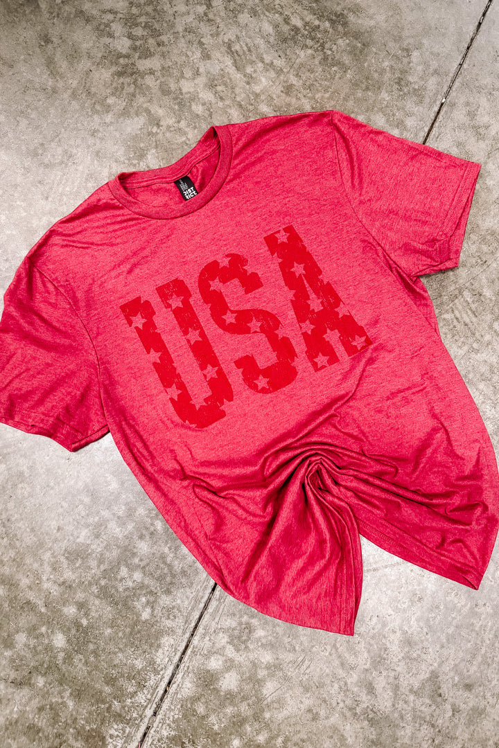 Monochrome USA Stars Graphic Tee - Multiple Colors
