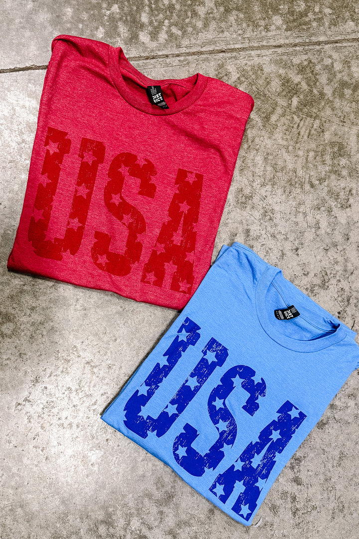 Monochrome USA Stars Graphic Tee - Multiple Colors