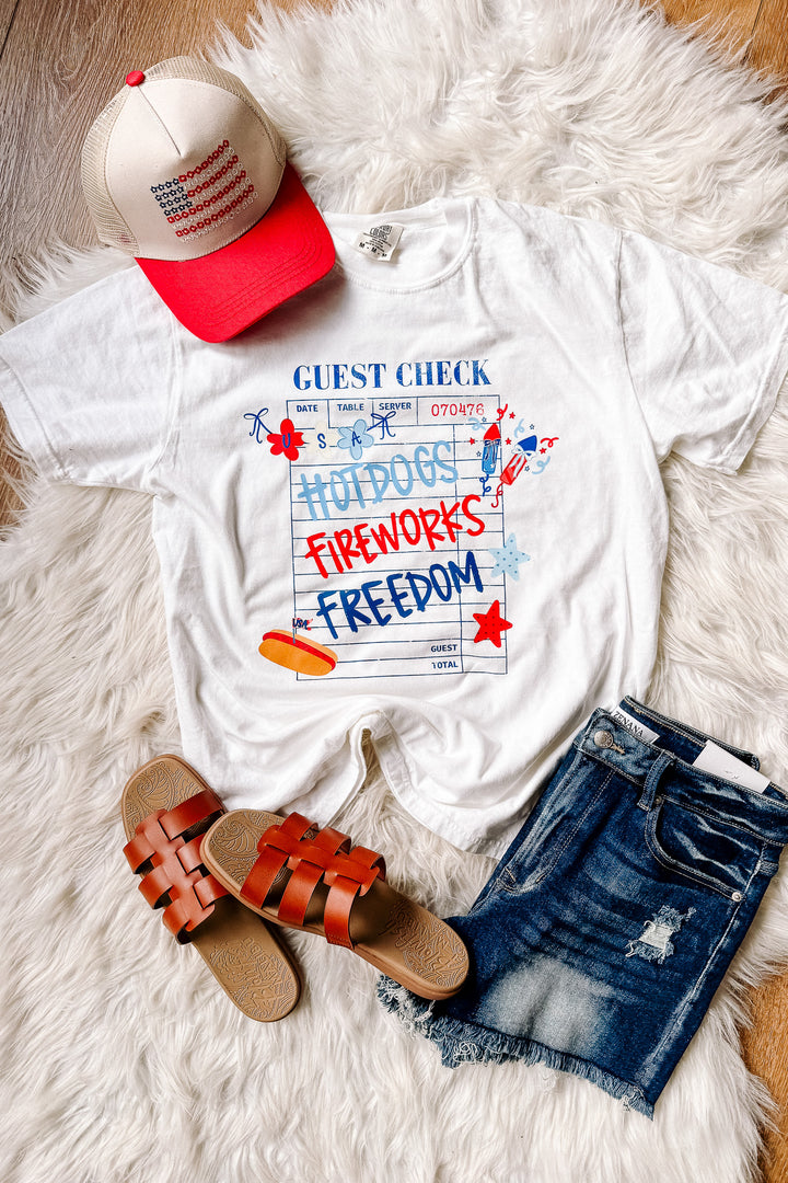 USA Guest Check Graphic Tee - White