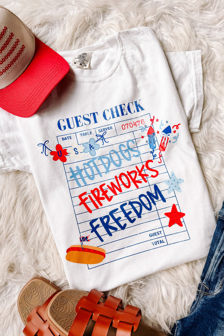 USA Guest Check Graphic Tee - White