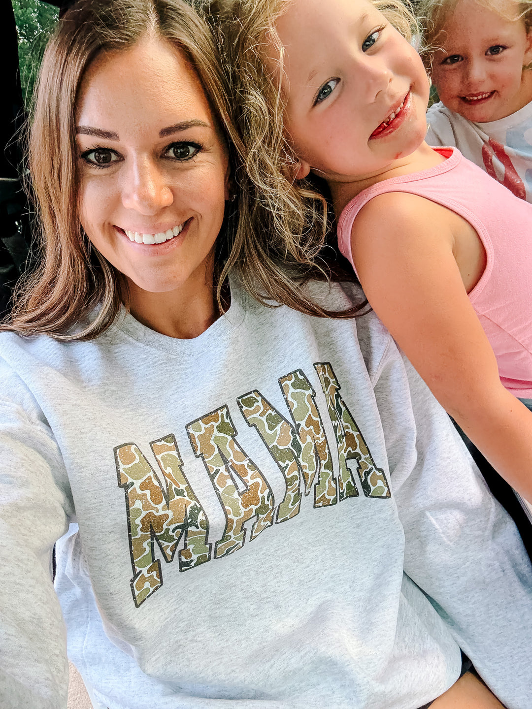 Camo Mama Crewneck Sweatshirt - Ash Grey