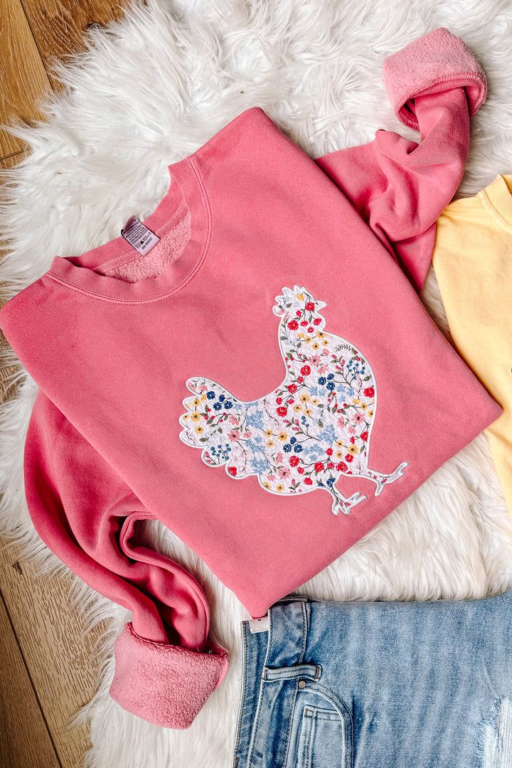 Floral Chickens Applique Graphics - Multiple Styles