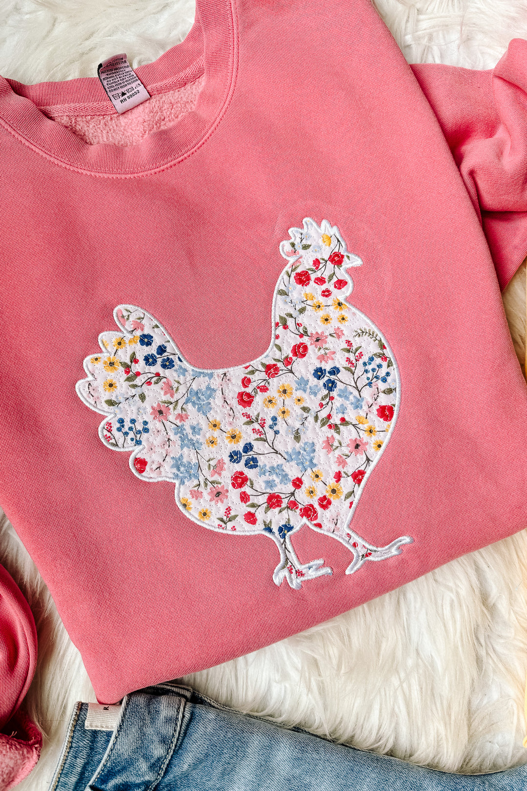 Floral Chickens Applique Graphics - Multiple Styles
